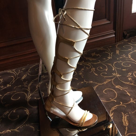 Aldo Shoes - Aldo gold leather gladiator sandals